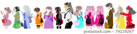 Procession of young women 79229267