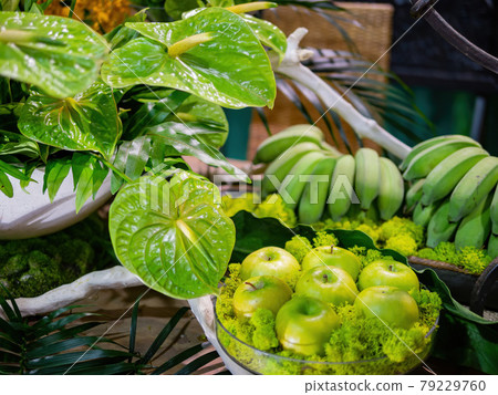 Close up shot of Flamingo Flower and apple 79229760