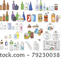 Illustration of separated garbage 79230038