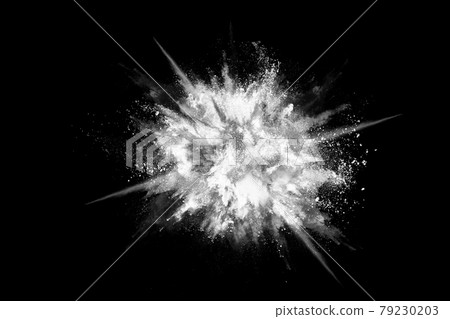 White powder explosion on black background. Colored cloud. Colorful dust explode. Paint Holi. White powder explosion on black background. Colored cloud. Colorful dust explode. Paint Holi. 79230203