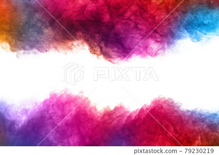 abstract powder splatted background. Colorful powder explosion on white background. Colored cloud. Colorful dust explode. abstract powder splatted background. Colorful powder explosion on white background. Colored cloud. Colorful dust explode. 79230219