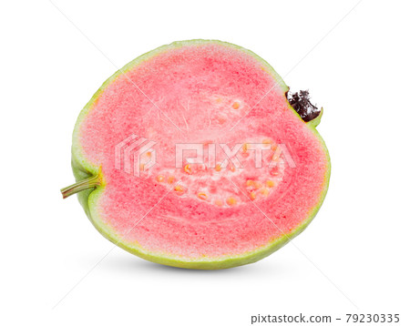 Pink guava fruits isolated on white Pink guava fruits isolated on white 79230335