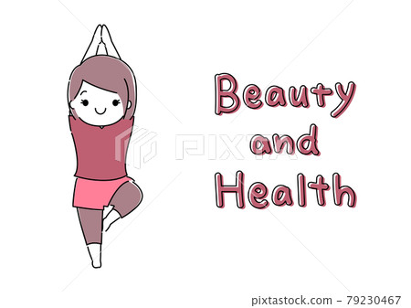 瑜伽樹姿勢 美麗與健康意識女性美容與健康快報 79230467