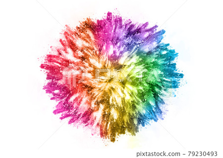 abstract powder splatted background. Colorful powder explosion on white background. Colored cloud. Colorful dust explode. Paint Holi. abstract powder splatted background. Colorful powder explosion on white background. Colored cloud. Colorful dust explode. Paint Holi. 79230493