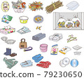 Illustration of garbage from ordinary garbage to oversized garbage_1 79230650