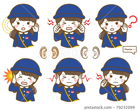 Kindergarten girl with abnormal ears 79232099