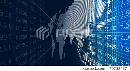 World map and digital data World map and digital data 79232487
