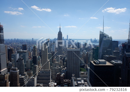 "Empire State Building" seen from "Top of the Rock Observatory" in New York 79232816