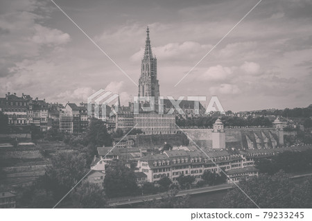Panoramic view on Bern Minster and historic old town of Bern Panoramic view on Bern Minster and historic old town of Bern 79233245