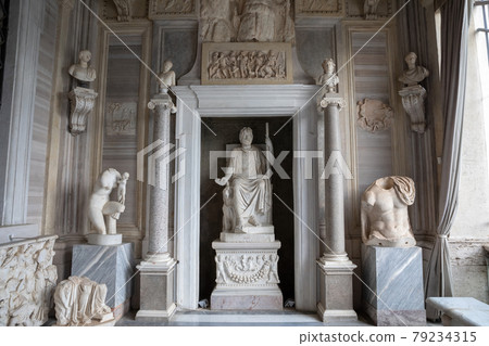 Baroque marble sculptural group by Italian artist in Galleria Borghese 79234315