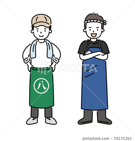 Illustration material of greengrocer and fish store 79235262
