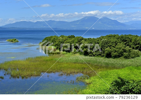 Mt. Bandai on Oninuma Wand in the southern part of Lake Inawashiro Mt. Bandai on Oninuma Wand in the southern part of Lake Inawashiro 79236129