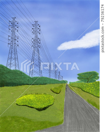 Steel tower and walking path 79236174