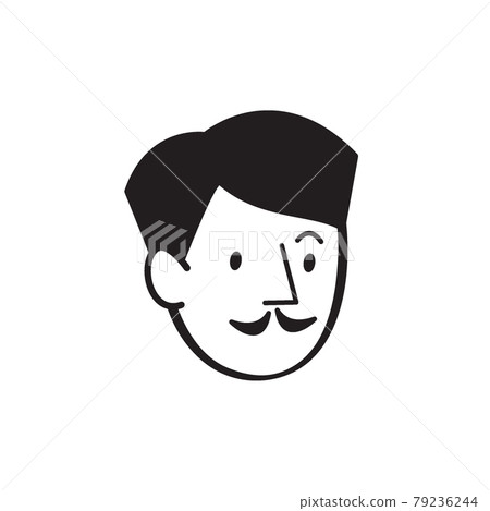 Male illustration facial expression monochrome 79236244