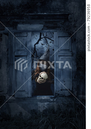 Halloween and coronavirus or covid-19 concept 79236958