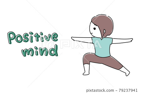 Yoga warrior pose cool woman positive mind character Yoga warrior pose cool woman positive mind character 79237941