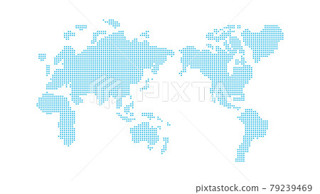 World map Simple dot illustration IT, digital image (blue dot, white background) 79239469