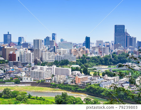 Sendai Hirose River and city center 79239803