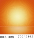 Orange radial burst background with rays from the star. Glow light flare effect. Explosion of the sun. 79242362