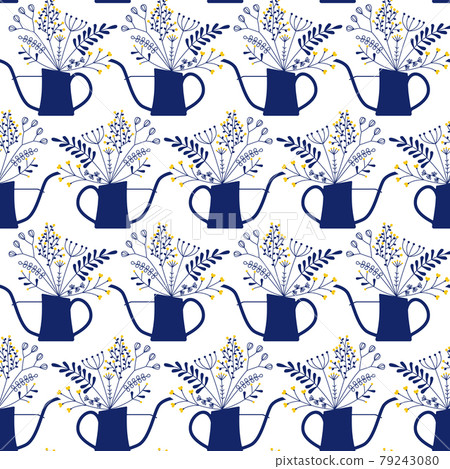 seamless pattern with bouquet in waterng can seamless pattern with bouquet in waterng can 79243080