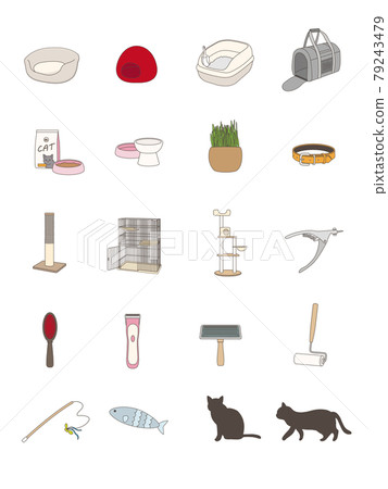你需要什麼來保持一隻貓矢量集 79243479