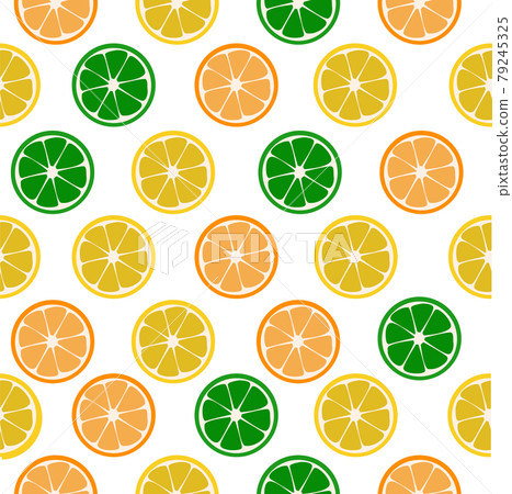 lemon and orange slices Seamless pattern - Stock Illustration [79245325 ...