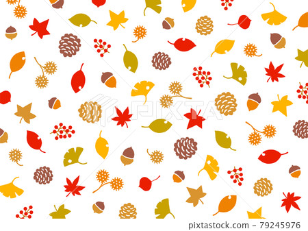 Background material for autumn nuts and leaves 79245976
