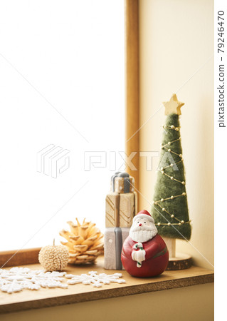 Christmas image by the window Santa Claus 79246470