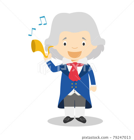 Ludwing van Beethoven cartoon character. Vector Illustration. Kids History Collection. 79247013