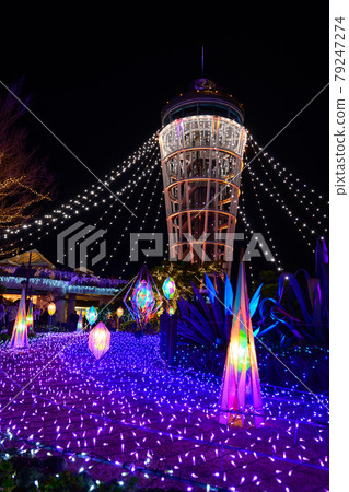 Enoshima Sea Candle Illuminated in Fujisawa City, Kanagawa Prefecture 79247274