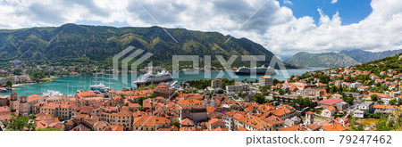 The cityscape of Kotor and the Bay of Kotor seen from the walls of Montenegro The cityscape of Kotor and the Bay of Kotor seen from the walls of Montenegro 79247462