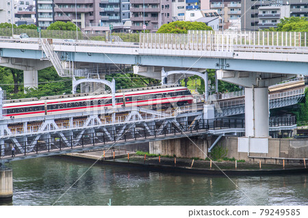 日本東京城市景觀,如隅田川和城市景觀 日本東京城市景觀,如隅田川和城市景觀 79249585