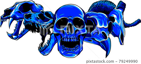 vector illustratio of animal skull art design - Stock Illustration  [79249990] - PIXTA