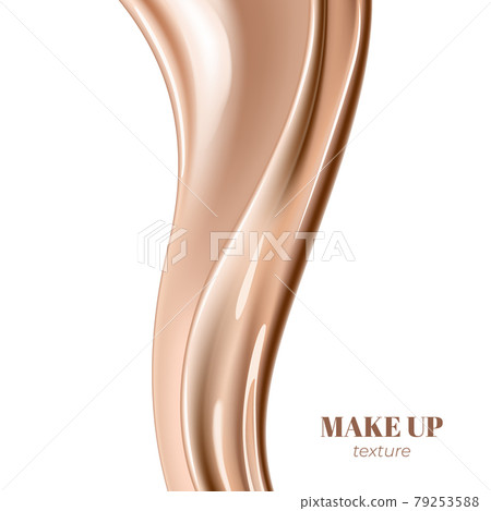 Realistic foundation creamy texture for beauty products ad, 3d effect Realistic foundation creamy texture for beauty products ad, 3d effect 79253588