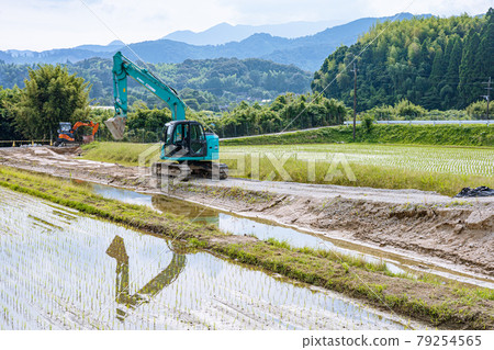Paddy field and construction site Paddy field and construction site 79254565