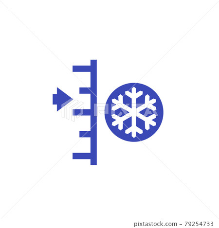 freeze level control icon on white, vector 79254733