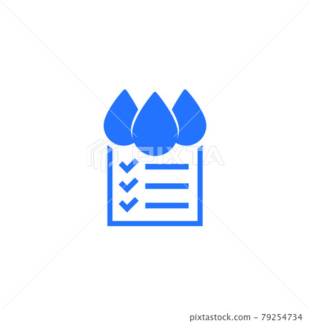 Water quality check icon on white Water quality check icon on white 79254734