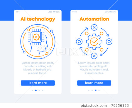 AI technology and automation banners for web 79256533
