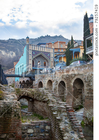 Georgian sulphur bath famous ancient beutiful decorated building 79257419