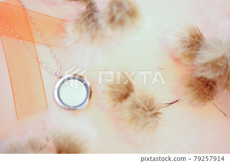 Silver necklace for lady shining onbackground. Luxury silver jewelry chains with glass and crystals. Small Beautiful precious metal present for woman on pink backround. Luxury jewelry gift Silver necklace for lady shining onbackground. Luxury silver jewelry chains with glass and crystals. Small Beautiful precious metal present for woman on pink backround. Luxury jewelry gift 79257914