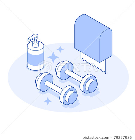 Isometric Gym Vector Illustration 79257986