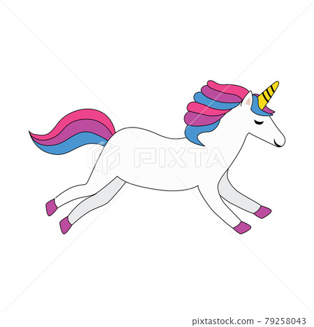 white unicorn with colorful mane white unicorn with colorful mane 79258043
