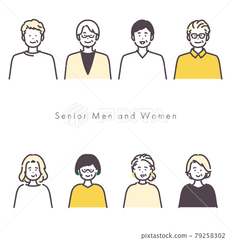 Senior male and female icon illustration 79258302