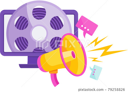 Video marketing icon. Digital marketing. Selling goods and services online 79258826