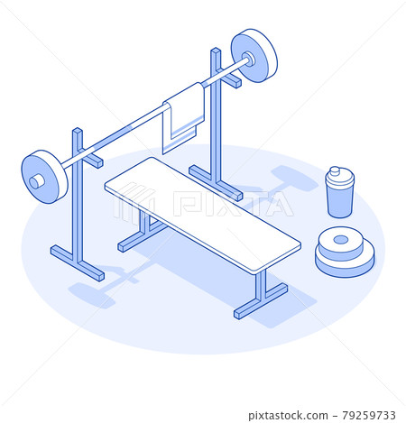 Isometric Gym Vector Illustration 79259733