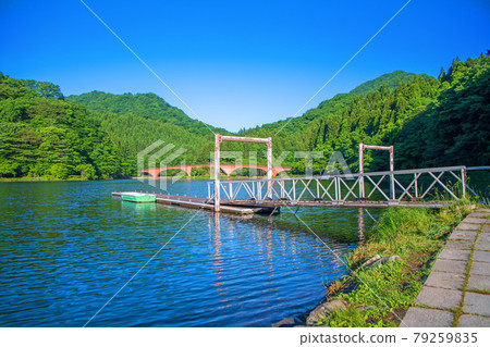Usui Lake Sakamoto Dam Early summer surrounding scenery Usui Lake Sakamoto Dam Early summer surrounding scenery 79259835