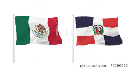 墨西哥和多米尼加共和國的旗幟 79260612