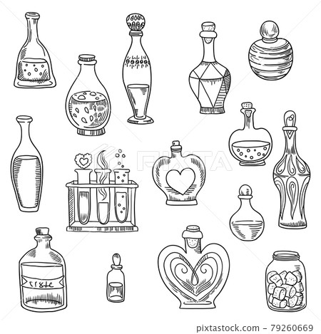 Set of cute elegance cosmetic bottles 79260669