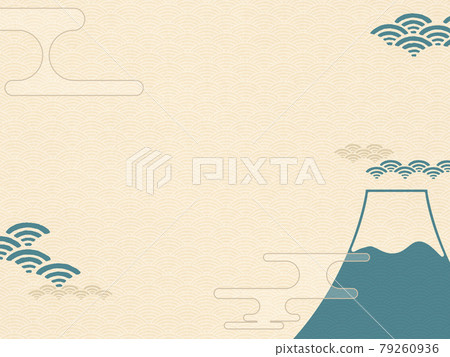 A modern Japanese background of Mt. Fuji, waves and clouds A modern Japanese background of Mt. Fuji, waves and clouds 79260936