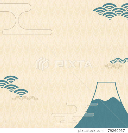 A modern Japanese background of Mt. Fuji, waves and clouds A modern Japanese background of Mt. Fuji, waves and clouds 79260937